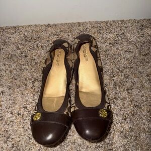 Coach Brown and Tan Chelsea Flats